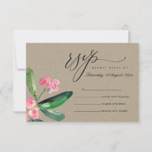 KRAFT PINK CRISTO THORN BLOOM WATERCOLOR RSVP