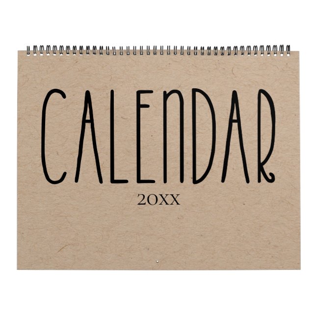 Kraft Russo Moderno com Calendário Negro (Capa)