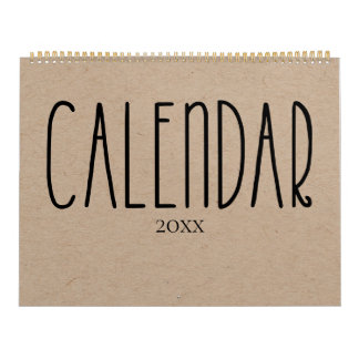 Kraft Russo Moderno com Calendário Negro