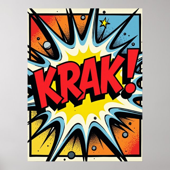 KRAK! Poster de Explosão em Comic pop (Frente)
