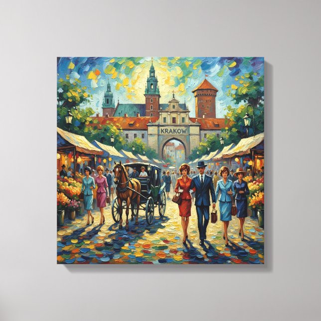 Krakow Poland Medieval Gate Stretched Canvas (Frente)