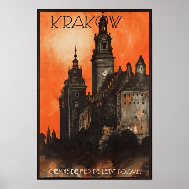 Krakow Polônia - Poster de viagens polonês Vintage (Frente)
