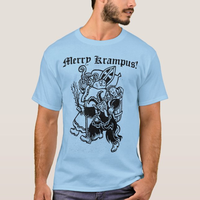 Krampus alegre! T. T-shirt engraçado do Natal (Frente)