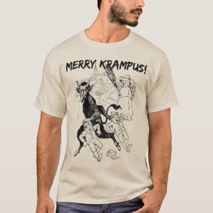 Krampus alegre! T. T-shirt engraçado do Natal
