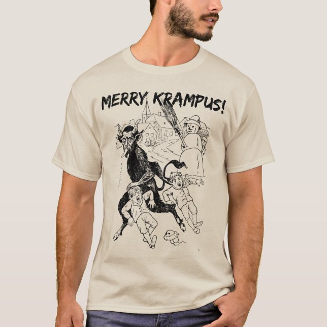 Krampus alegre! T. T-shirt engraçado do Natal (Frente)