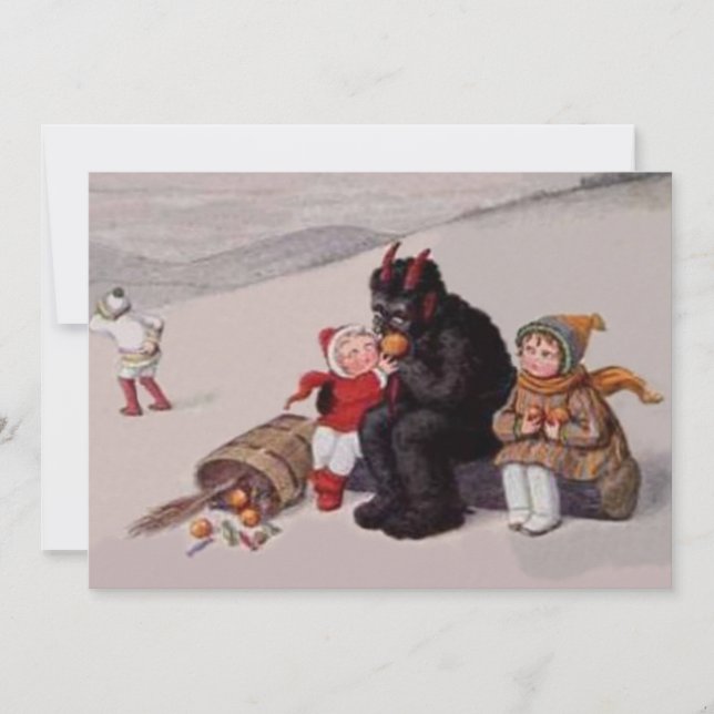 Krampus Brincando Com Crianças Neve (Frente)