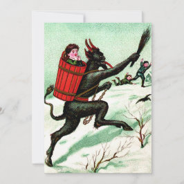 Krampus Perseguindo Crianças Más Inverno Neve