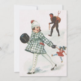 Krampus Perseguindo uma Menina com Boneca