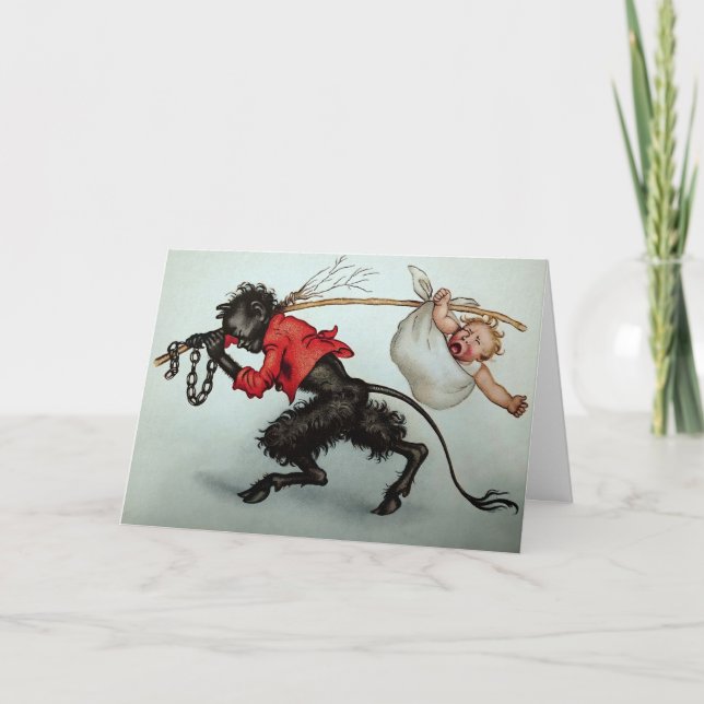 Krampus Roubando Cartão de Natal De Bebê (Frente)