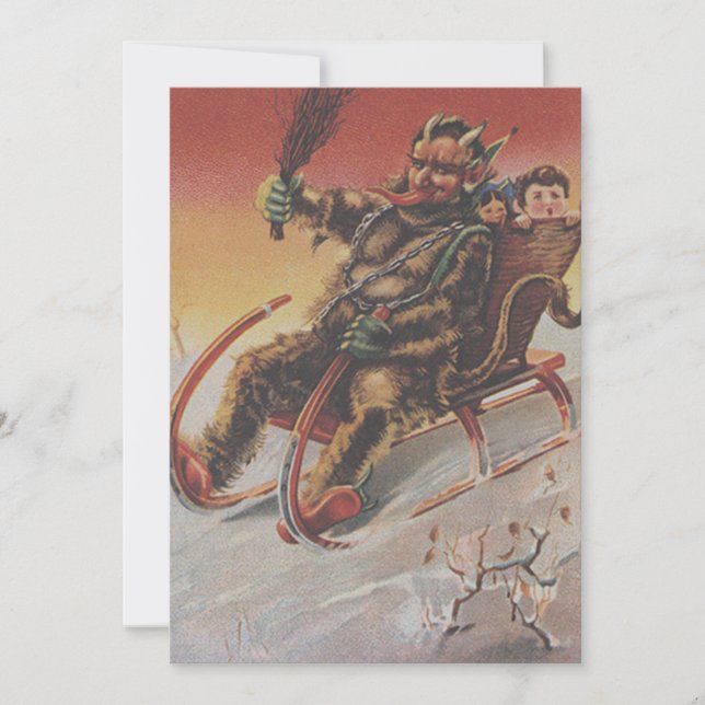 Krampus sequestrando crianças trenó (Frente)