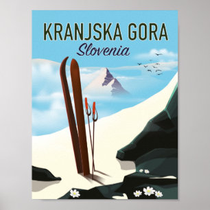 Kranjska Gora Eslovênia - poster de esqui