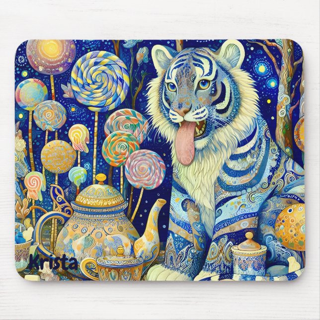 KRISTA ~ Paisley Tiger ~ tea party ~ Mousepad (Frente)
