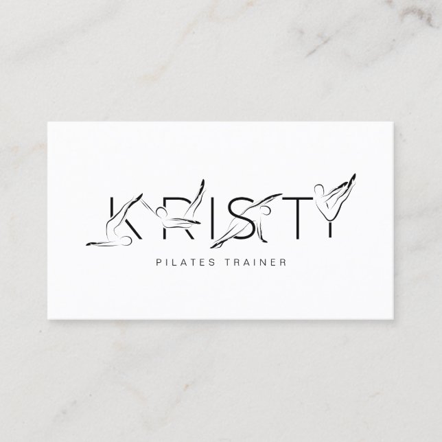 KRISTY Name Pilates Instrutor Cartão de visita (Frente)