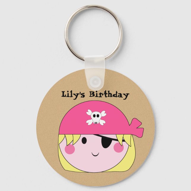 KRW - Chaveiro de aniversário de Pirata Rosa Perso (Frente)