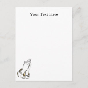 KRW Rezando Mãos 4,25x5,5 Azul Convite personaliza