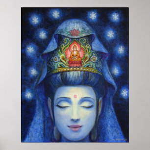 Kuan Yin Buddha Meditação Poster
