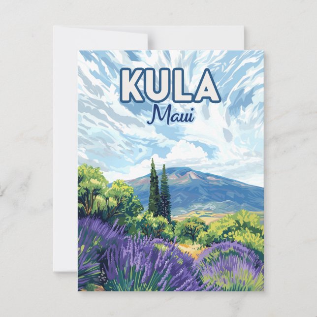 Kula Maui Haleakala Hawaii - Lavanda Retron Card (Frente)