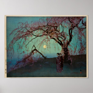 Kumoi Cherry Trees 1920 impressão de bloco de made
