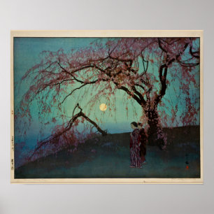 Kumoi Cherry Trees 1920 impressão de bloco de made