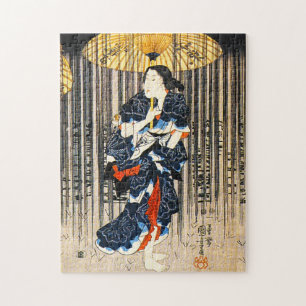 Kuniyoshi três mulheres com quebra-cabeça dos