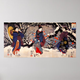 Kuniyoshi Três Mulheres Poster