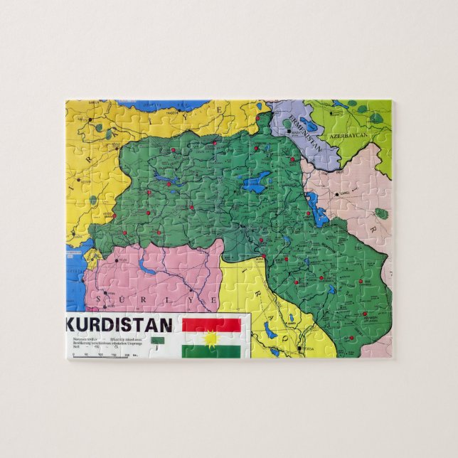 KURDISTAN MAP Quebra-cabeça exclusivo (Horizontal)