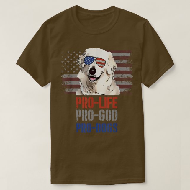 Kuvaszok Pro Life Pro God Pro Cães T-Shirt (Frente do Design)