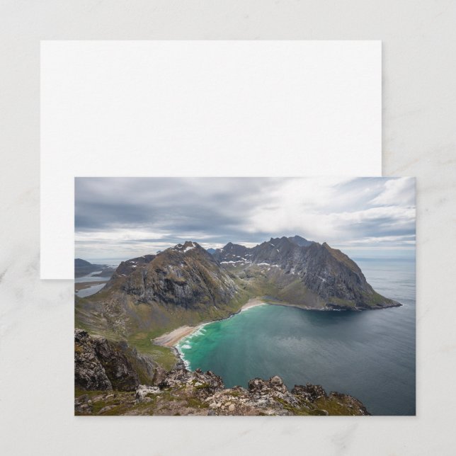 Kvalvika Lofoten Noruega Card (Frente/Verso)