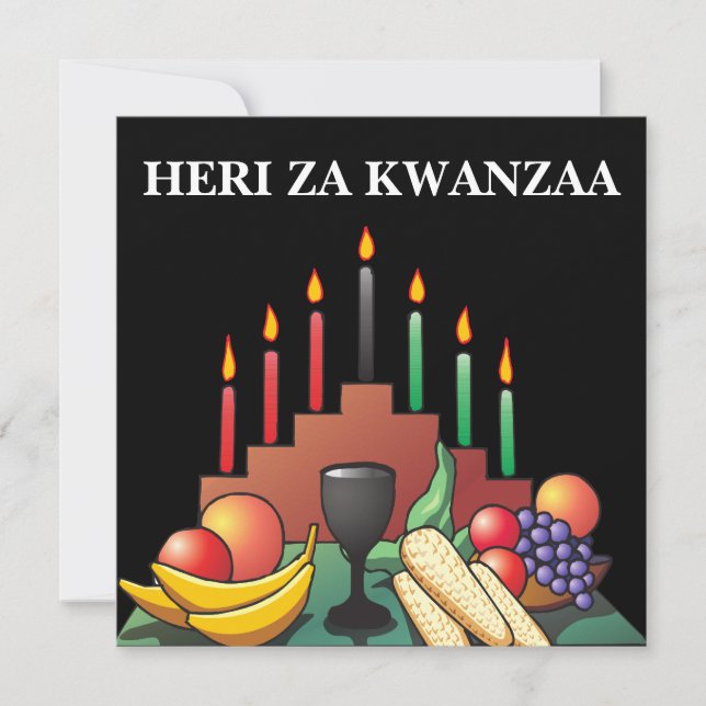 Kwanzaa Bênção - Cartão de Saudação Simples (Frente)