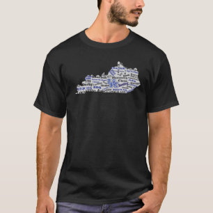 KY Word Cloud (V1 Azul) Camisa masculina