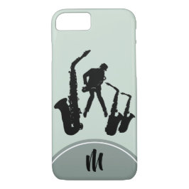 L2 Jazz Sax Black Saxophonist capas de iphone mono