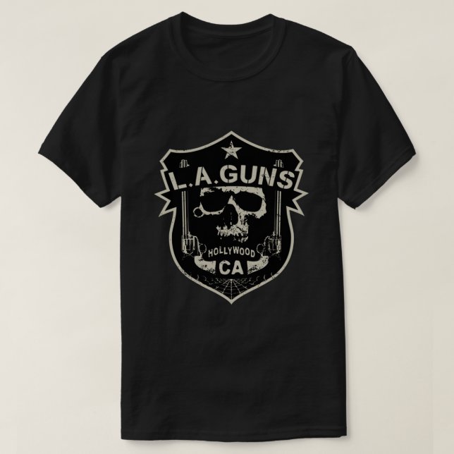 L.A. Guns Hollywood Crachá Clássico T-Shirt (Frente do Design)