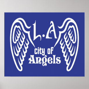 L.A. poster de cores personalizadas das asas