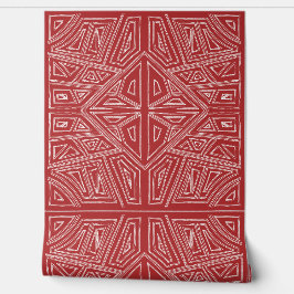 L - Bold Lines - Symmetrical Tile- Red And White