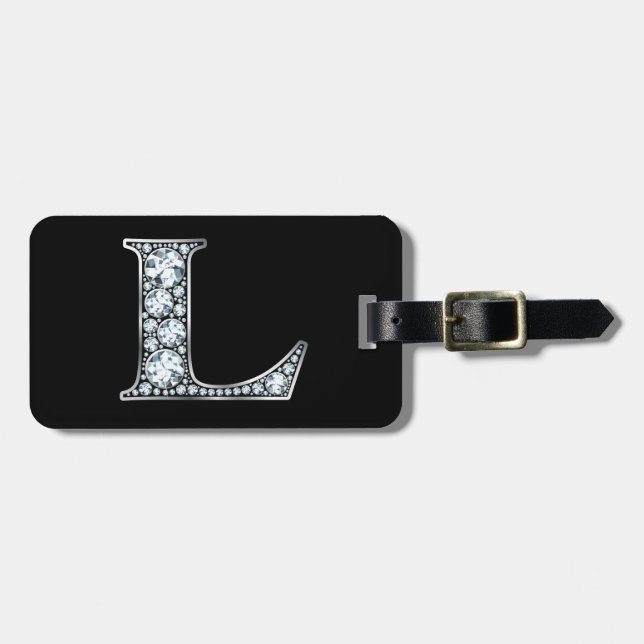 L "Diamond Bling" Etiqueta de Bagagem (Frente Horizontal)