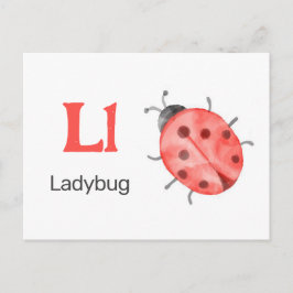 L é para Ladybug - Cartão Flash Alfabet