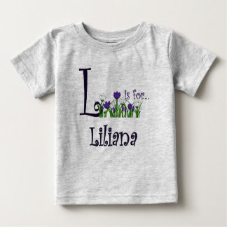 L é para Liliana Cute Spring Flowers T-shirt
