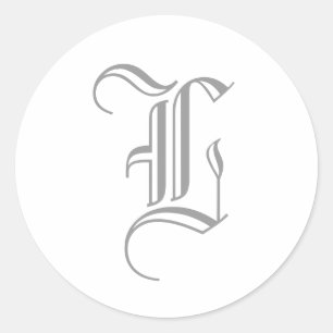 L inglês velho cinzento da etiqueta do monograma