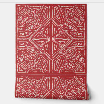 L - Linhas Negritas - Azulejo Simétrico - Vermelho