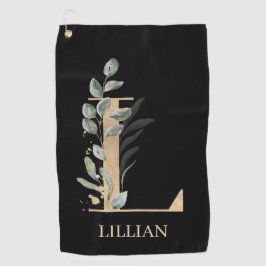 L Monograma Toalha de Golfe Personalizada Floral