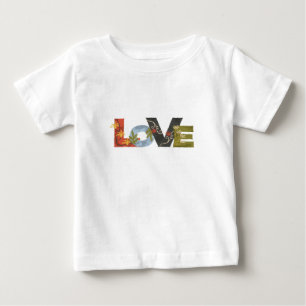 L O V E Bebê T-shirt branca