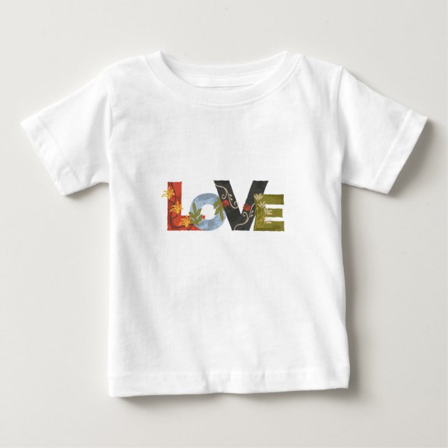 L O V E Bebê T-shirt branca (Frente)