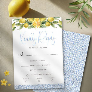 La Dolce Vita - Cartão RSVP de Casamento Mediterrâ