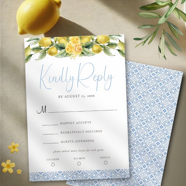 La Dolce Vita - Cartão RSVP de Casamento Mediterrâ (Criador carregado)