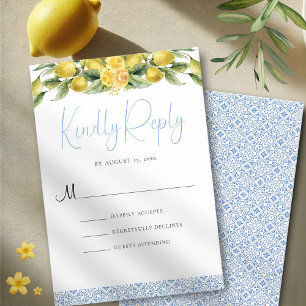 La Dolce Vita - Cartão RSVP de Casamento Mediterrâ