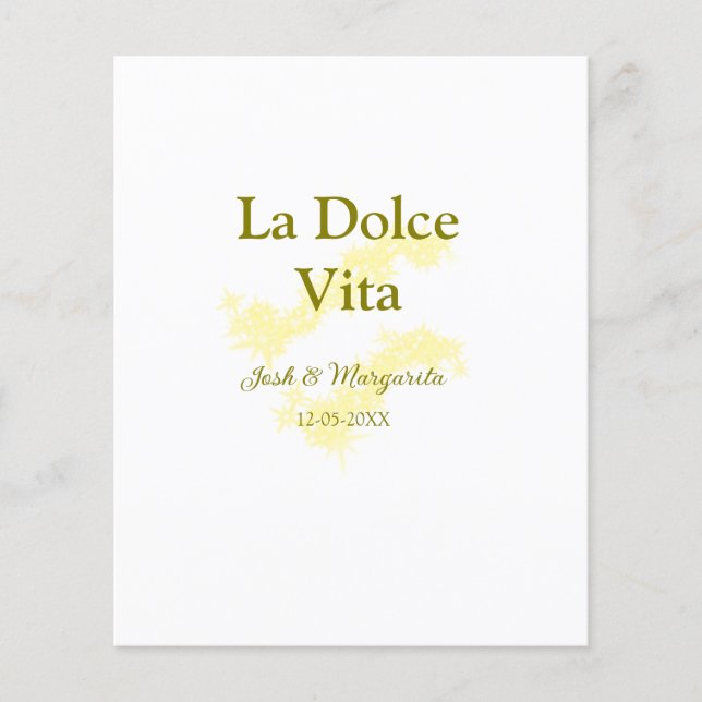 La Dolce Vita casal amarelo Nome data glit (Frente)