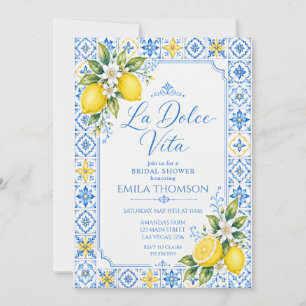 La Dolce Vita Lemon & Blue Convite de Chá de Noiva