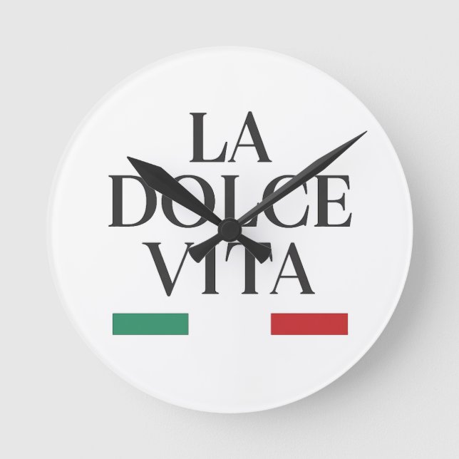 La Dolce Vita - Relógio de Parede Italiano (Frente)