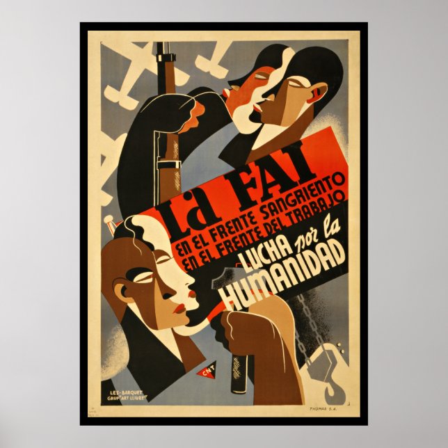LA FAI - Poster de propaganda da guerra civil espa (Frente)
