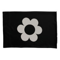 La Fleur 06 Floral Retro Preto E Flor Branca